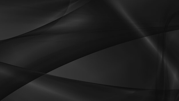 Sfondio nero astratto con linee lisce in rendering 3D per il concetto di manifesti