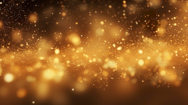 Sfondio oro di lusso astratto con particelle d'oro luccicante sfondo luci vintage Natale Particelle di luce dorata luccicante bokeh su sfondo scuro Tessuta di foglio d'oro Holiday AI Generative