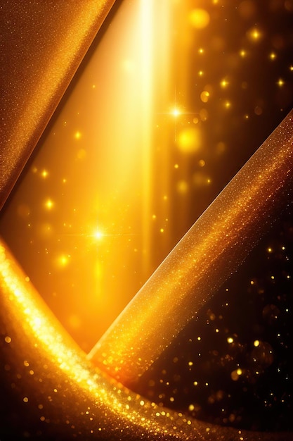 Sfondio oro di lusso astratto con particelle d'oro luccicante sfondo luci vintage