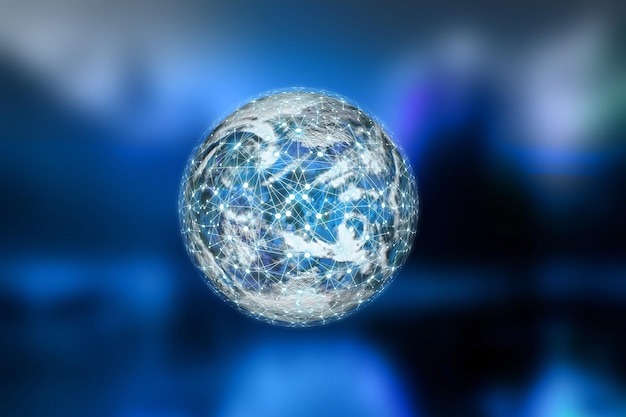 Sfondio particella di tecnologia astratta realistica