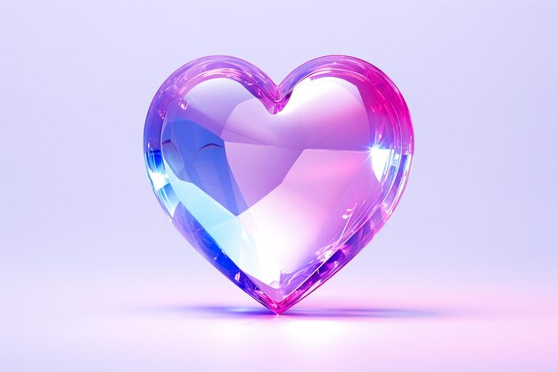 Sfondio romantico con cuore di cristallo Buon Valentino banner carino