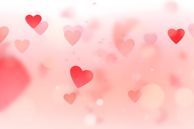 Sfondio rosa con bokeh a forma di cuore luci bianche rosa sfocate carta da parati di San Valentino