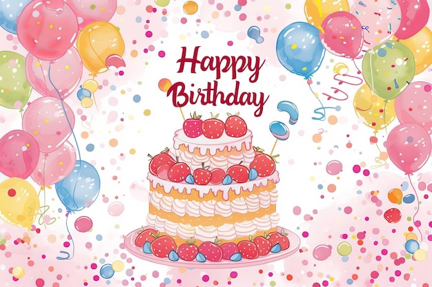 Sfondio rosa di compleanno con testo festivo Happy Birthday