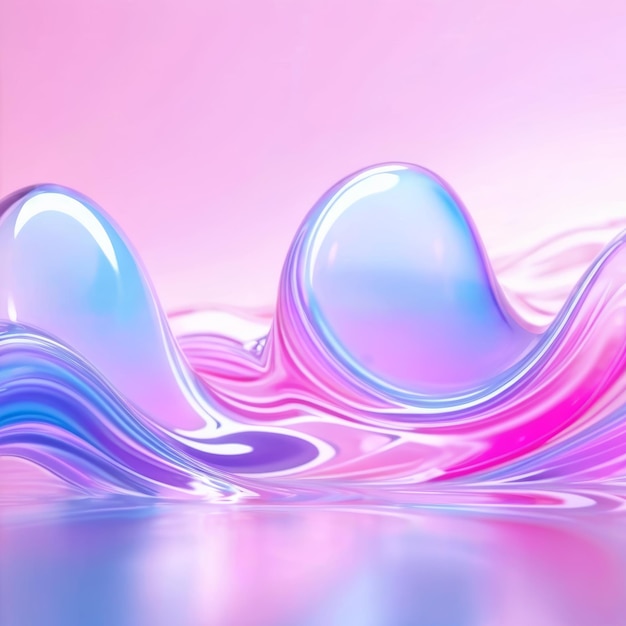 Sfondio rosa e blu con ondata d'acqua