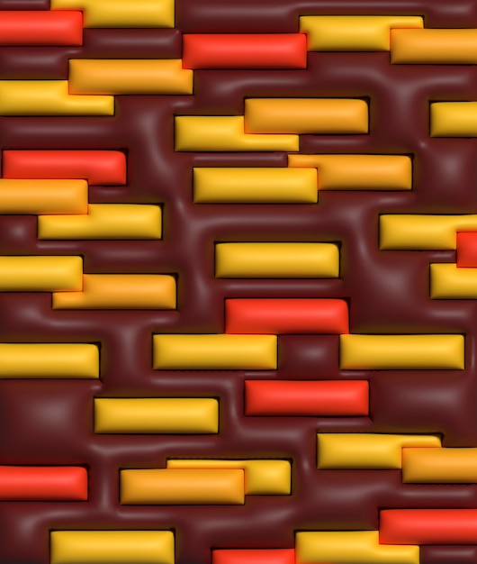 Sfondio rosso astratto con varie forme illustrazione di rendering 3D