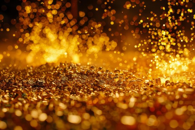 Sfondio scintillante d'oro con luci Bokeh per vacanze festive o celebrazioni di lusso