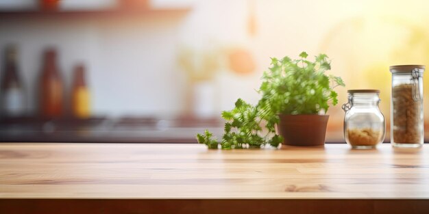 Sfondio sfocato con tavolo in cucina