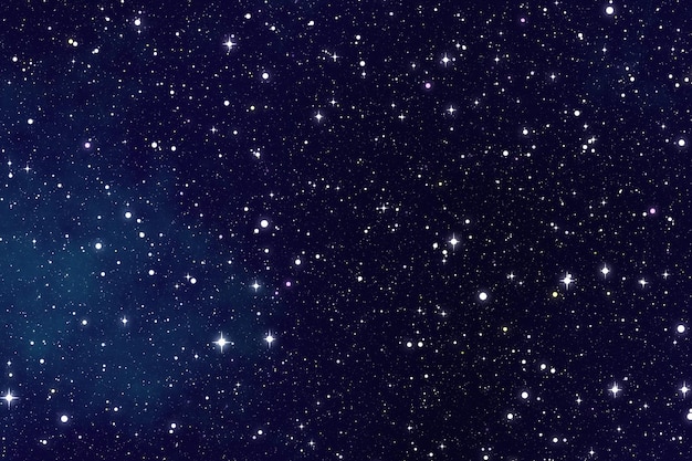 Sfondio spaziale con nebulose realistiche e stelle luminose Cosmo colorato con polvere stellare e via lattea Galassia a colori magici Universo infinito e illustrazione notturna stellata