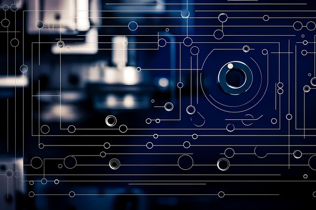 Sfondio tecnico della scheda di circuito di ingranaggi