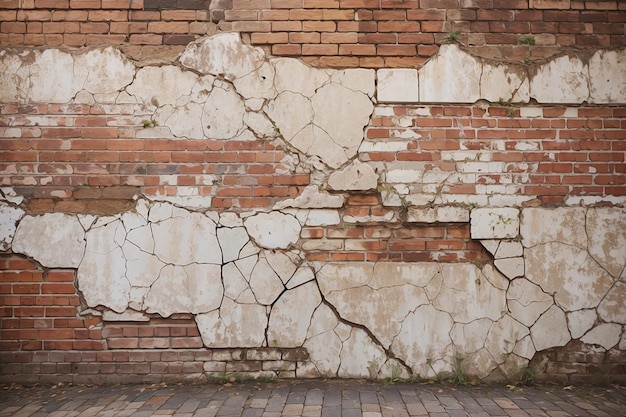Sfondio texturizzato di parete di mattoni rotti