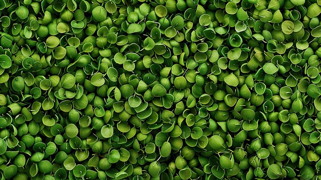 Sfondio verde di grano saraceno vista dall'alto