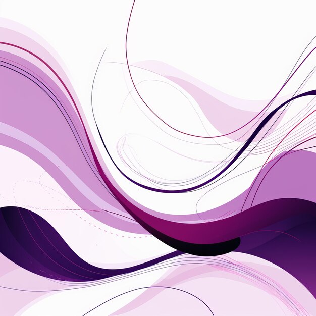 Sfondio vettoriale d'onda viola con curve delicate e linee sottili