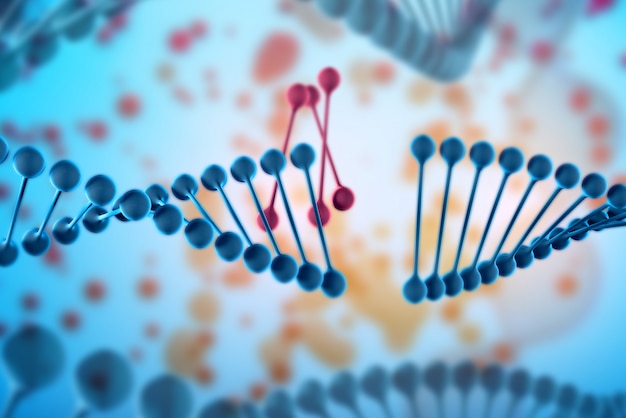 Sfondo 3D della molecola di DNA.