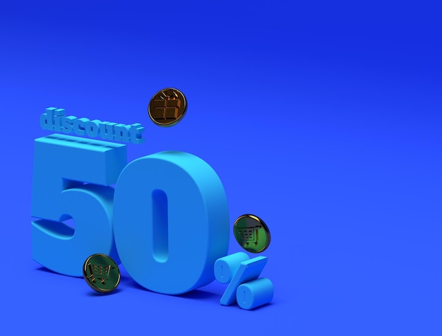 Sfondo 3D Sconto 50 percento