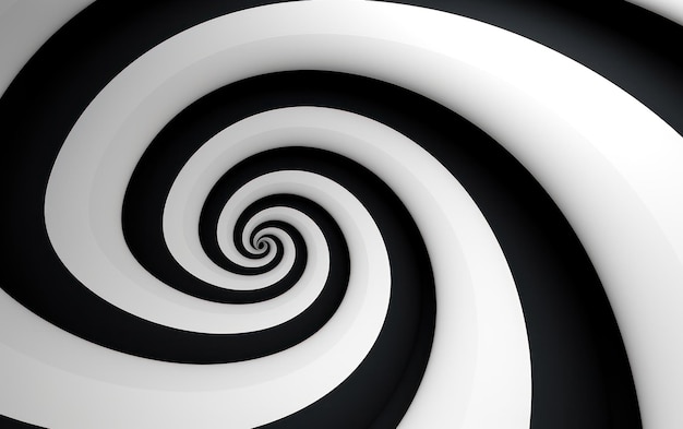 Sfondo a spirale in bianco e nero Illustrazione AI GenerativexA