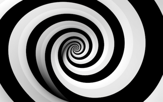 Sfondo a spirale in bianco e nero Illustrazione AI GenerativexA