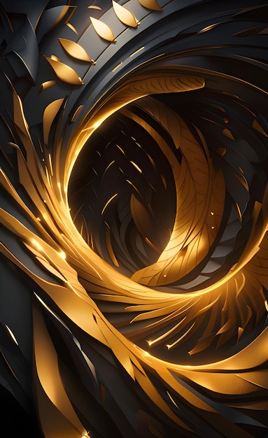 Sfondo a spirale in oro e nero