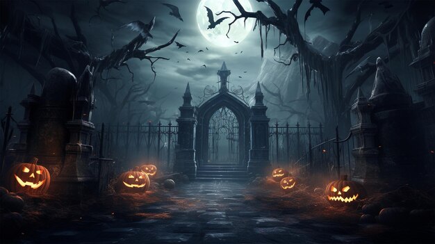 Sfondo a tema scuro e spettrale di Halloween