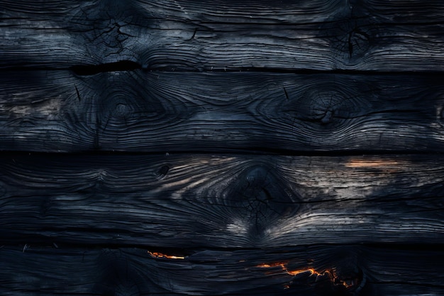 Sfondo a texture di legno bruciato astratto con segni scuri carbonizzati per il posizionamento creativo del testo vista dall'alto