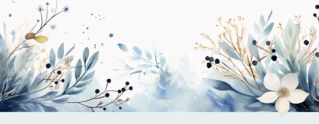 sfondo acquerello invernale banner web fromat
