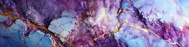 sfondo ad acquerello viola viola con macchie d'acquerello e vene dorate