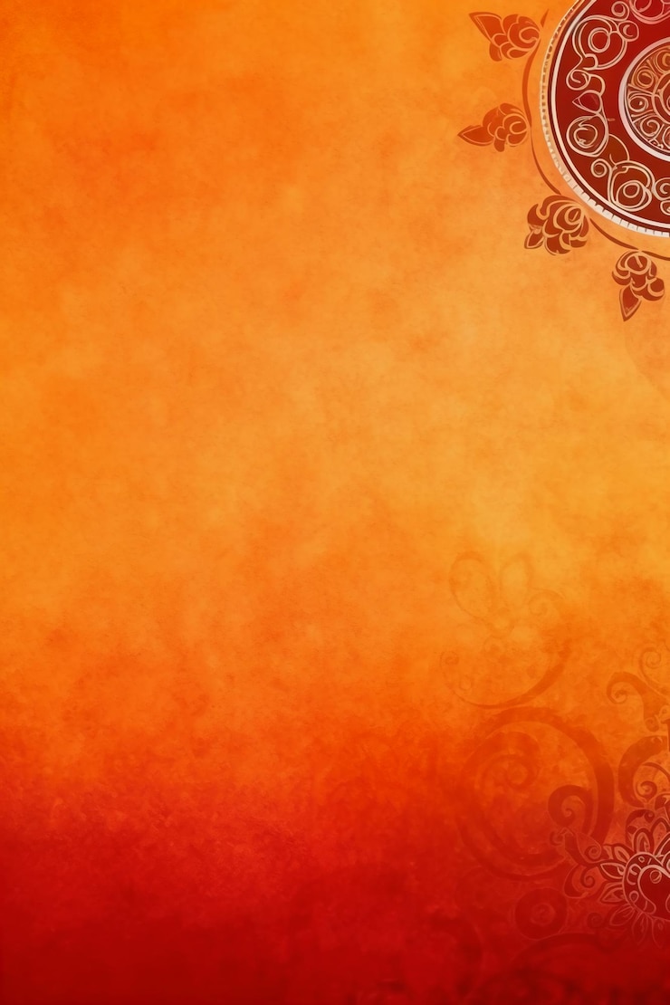 Sfondo arancione con un disegno floreale