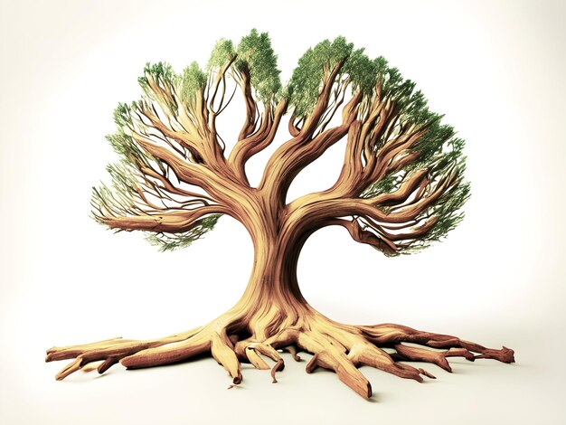 Sfondo artistico con illustrazione dell'albero 3D generato dall'intelligenza artificiale