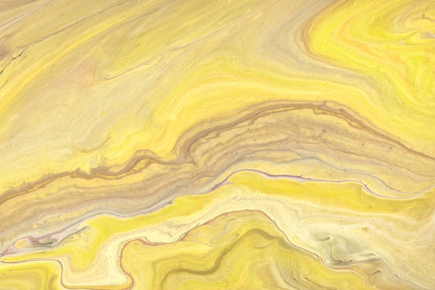 Sfondo artistico fluido astratto colori giallo chiaro e beige Marmo liquido Pittura acrilica con gradiente e schizzi