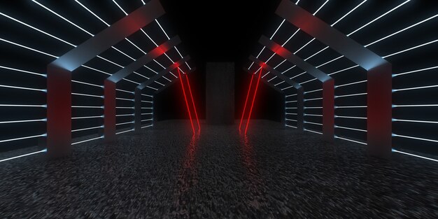 Sfondo astratto 3D con luci al neon