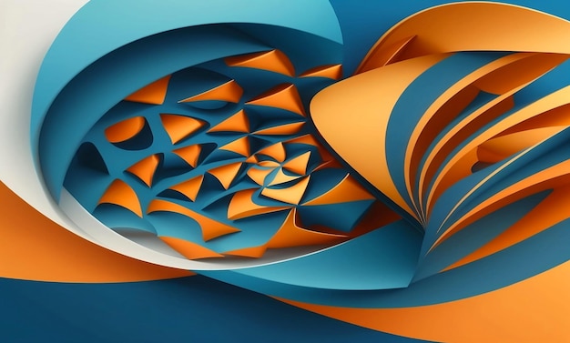 Sfondo astratto blu e arancione della trama dei veli delle onde Composizione di forme dinamiche