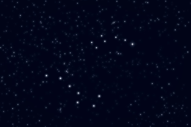 Sfondo astratto blu scuro del cielo notturno con stelle, costellazioni dell'Orsa Maggiore e dell'Orsa Minore e Polar Star