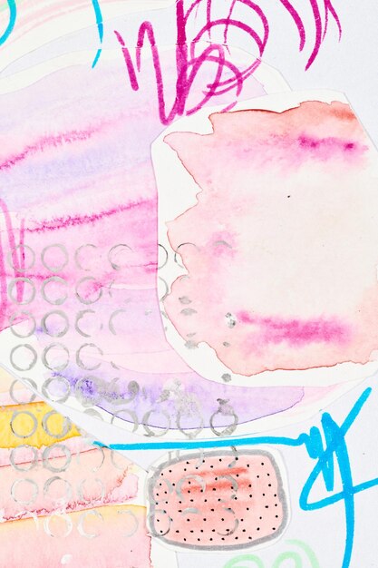 Sfondo astratto collage artistico multicolore Design del modello creativo per la stampa di biglietti d'invito, cartoline Disegno poster sfondo colorato Colori lilla viola malva