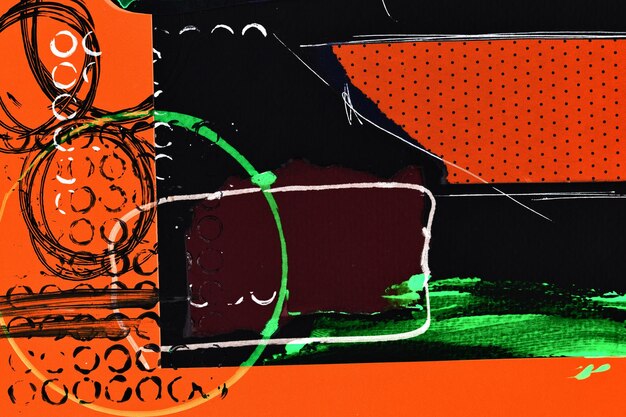 Sfondo astratto collage artistico multicolore Design del modello creativo per la stampa di biglietti d'invito cartoline Disegno poster sfondo colorato Colori nero rosso verde