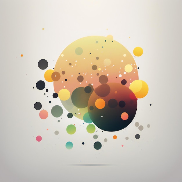sfondo astratto con cerchi e bolle in stile minimalista
