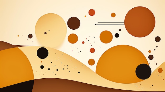 sfondo astratto con cerchi e punti in marrone arancione e nero