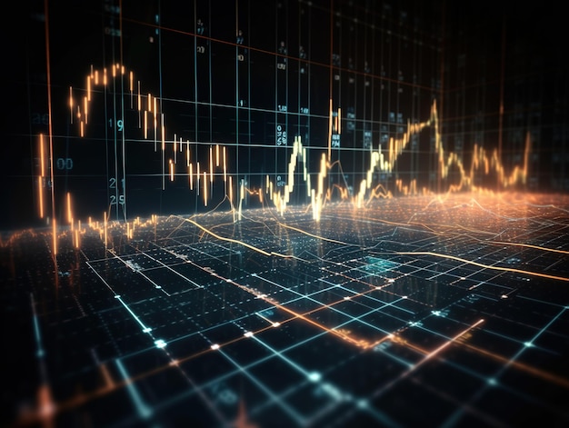 Sfondo astratto con grafico digitale IA generativa