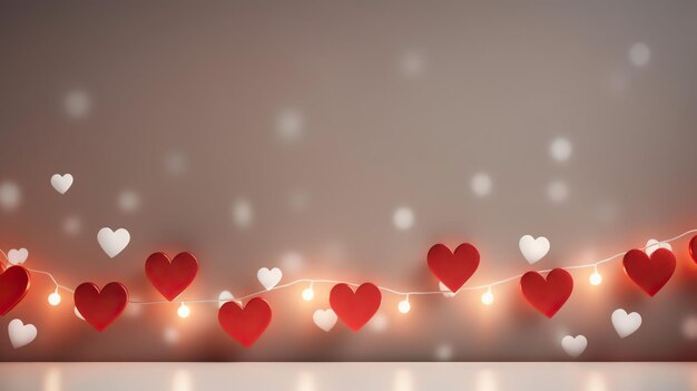 Sfondo astratto con luci bokeh e cuori per il giorno di San Valentino