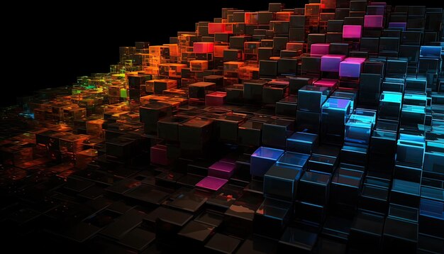sfondo astratto con quadrati creato con tecnologia generativa di IA