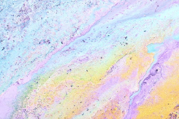 Sfondo astratto creativo multicolore Inchiostro alcolico lilla Onde macchie macchie e tratti di trama marmo vernice