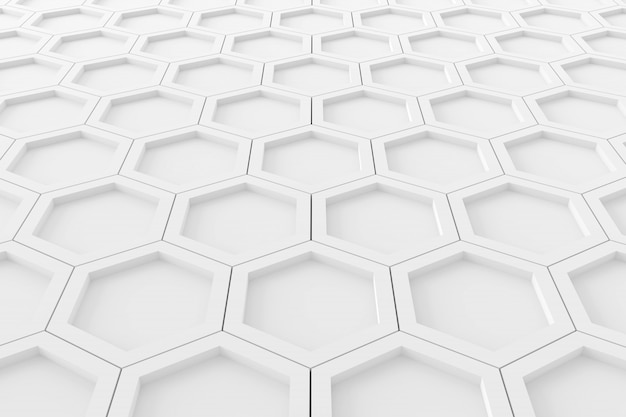 Sfondo astratto di esagono. Rendering 3D.