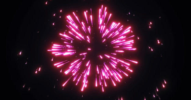 Sfondo astratto di rosa brillante viola incandescente splendente bellissimo saluto festivo di fuochi d'artificio
