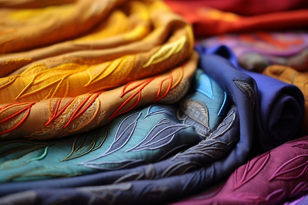 sfondo astratto di tessuto multicolore closeup fotografia macro