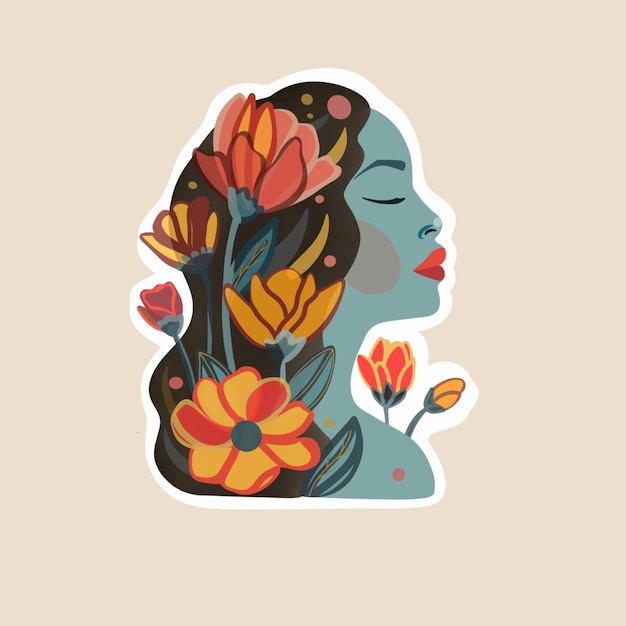 sfondo astratto donna e fiori