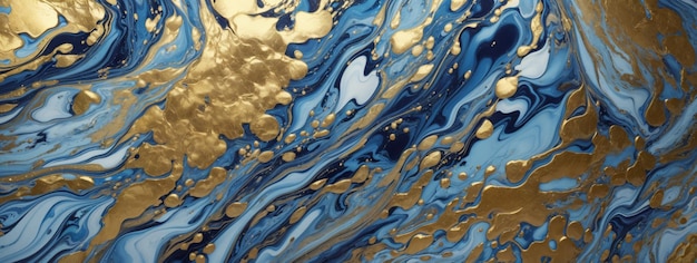 Sfondo astratto effetto marmorizzato Colori creativi blu Bella vernice con l'aggiunta di oro