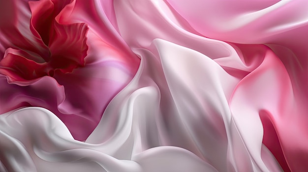 Sfondo astratto floreale con 3D Wave Gradient Silk Fabric Generative AI