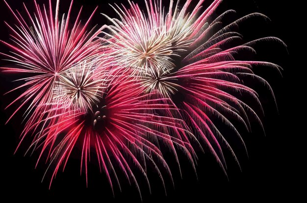 Sfondo astratto fuochi d'artificio I fuochi d'artificio si accendono nel concetto di celebrazione del cielo