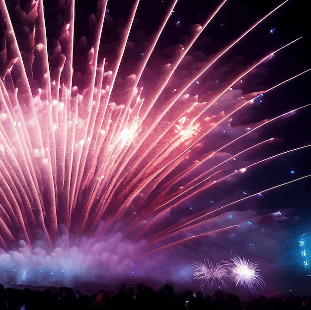 Sfondo astratto fuochi d'artificio I fuochi d'artificio si accendono nel concetto di celebrazione del cielo