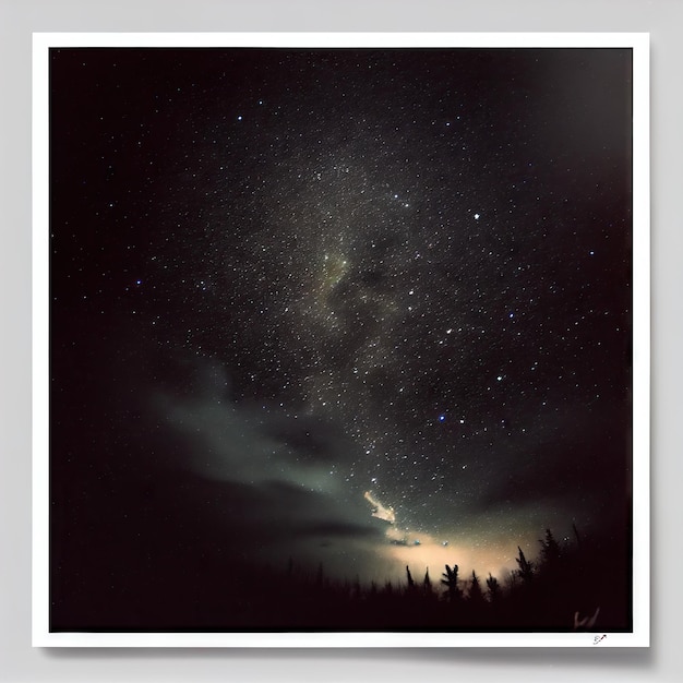 Sfondo astratto galassia cielo notturno stellato vista della foresta e del cielo IA generativa