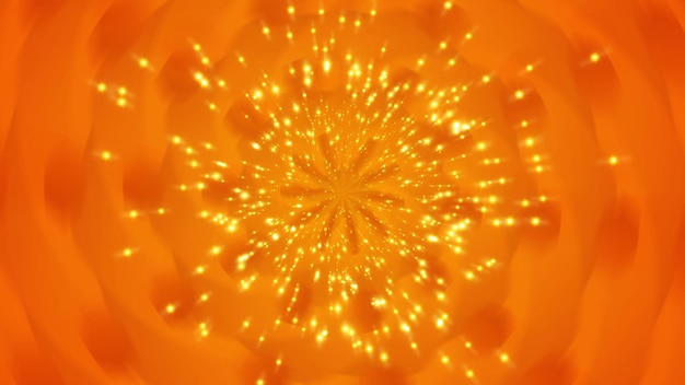 Sfondo astratto generato dal computer di umore arancione con sfondo luminoso di particelle