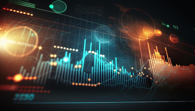 Sfondo astratto grafico mercato azionario AI generativa